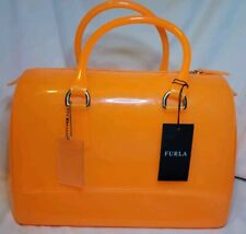 Women's Furla Candy Bag Neon Orange Jelly Rubber Large Bowler Bag Purse, used for sale  Shipping to South Africa