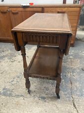 Vintage Antique Style Brown Wooden Drop Leaf Trolley Table with Shelf for sale  Shipping to South Africa