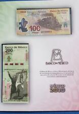 100 y 200 pesos 2010 México 2 billete conmemorativo conjunto con carpeta segunda mano  Embacar hacia Mexico