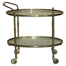 ANTIQUE ART DECO CIRCA 1920 FROSTED GLASS & POLISHED BRASS CIRCA DRINKS TROLLEY for sale  Shipping to South Africa