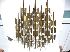 Mid Century 21"X16" Brutalist Metal Abstract Wall Sculpture for sale  Shipping to South Africa