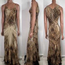 VTG ROBERTO CAVALLI C.SS2002 LONG BROWN SILK DRESS S for sale  Shipping to South Africa