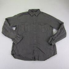 J Crew Shirt Mens Large Gray Button Up Baird McNutt Irish Linen Chest Pockets for sale  Shipping to South Africa