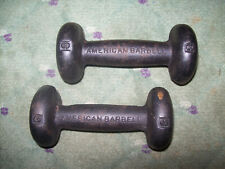 vtg AMERICAN BARBELL 3lb DUMBBELLS "BUNS" BodyBuilding York EXERCISE Fitness GYM for sale  Shipping to South Africa