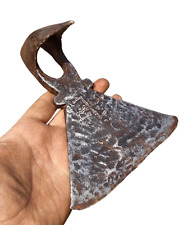 Used, 1900's Old Vintage Antique Iron Hindu Religious Sign Engraved Battle Axe Head for sale  Shipping to South Africa