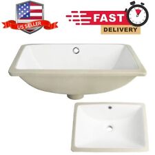 Safavieh 18.5 in White Rectangular Undermount Bathroom Vanity Sink Bowl Overflow for sale  Shipping to South Africa
