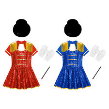 Kids Girls Dance Outfits Christmas Costume Set Magician Ringmaster Circus for sale  Shipping to South Africa