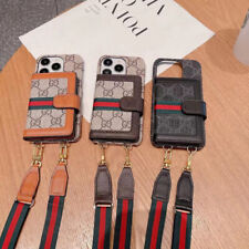 Used, New Leather Wallet Flip Case Cover Rope for iPhone 15 Pro Max 14 Plus/13/12/11/8 for sale  Shipping to South Africa