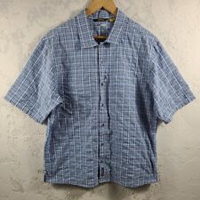 Cabela's Men's Large Shirt Cool Max Plaid Button-Up Pockets Blue Cotton Blend for sale  Shipping to South Africa