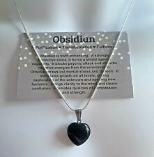 Obsidian necklace love for sale  MANCHESTER