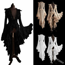 Gothic Long Lolita Dress Plus Size Sexy Lace Medieval Dress Halloween Goth Skirt til salg  Sendes til Denmark