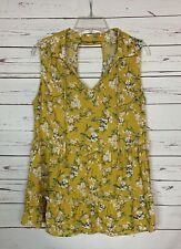 Kori America Boutique Women's S Small Yellow Floral Cute Sleeveless Tunic Top myynnissä  Leverans till Finland