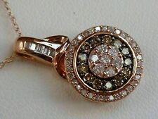 Pingente halo aglomerado de diamante branco champanhe 3,12 quilates ouro rosa 18K sobre colar, usado comprar usado  Enviando para Brazil