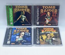 Sony PS1 Tomb Raider Game lot of 4 - 1, 2, 3 & Last Revelation All Complete! myynnissä  Leverans till Finland