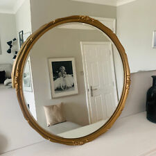 Beautiful Antique Vintage Gold Mirror, Wood Framed Bevelled Round Giltedge, 55cm for sale  Shipping to South Africa