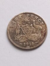 silver 3 pence 1916 for sale  NEW MILTON