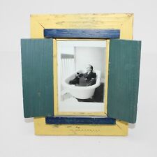 Closet Doors Picture Frame Green/Yellow/Blue Wood w/ real glass & Closable Doors for sale  Shipping to South Africa