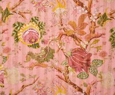 Usado, Colcha de algodão indiano Kantha bloco de mão rosa estampa floral cobertor colcha king comprar usado  Enviando para Brazil