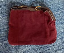 Burgundy leather suede for sale  LONDON