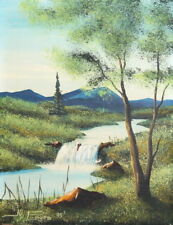 1995 River landscape oil painting signed for sale  Shipping to Canada