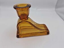 Amber glass candlestick for sale  SWINDON