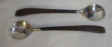 Mcm Sterling Silver Rose Wood Salad Servers, Taxco Mexico Signed J. Sotelo *WoW*, used for sale  Shipping to South Africa