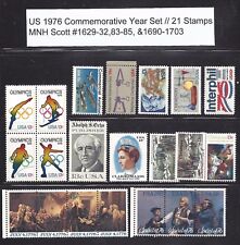 Conjunto de 21 selos do ano comemorativo dos EUA de 1976, sem marca de charneira, usado comprar usado  Enviando para Brazil