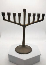 Menora Of Mixed Metal Bronze Brass Jewish Hanukkah Holiday Gift Candle Holder for sale  Shipping to South Africa