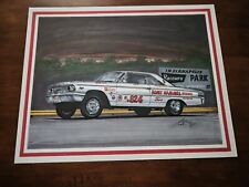 1963 Ford Galaxy 500 Romy Hammes Brannen Original Art Drag Racing Frederick  comprar usado  Enviando para Brazil