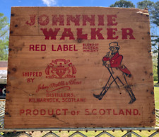 Vintage Johnnie Walker Red Label Scotch Whisky Wood Shipping Crate for sale  Shipping to South Africa