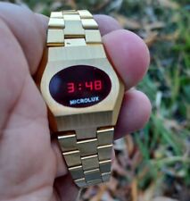 Relógio Microlux vintage tom dourado! Bateria nova! 7,5 pol comprar usado  Enviando para Brazil