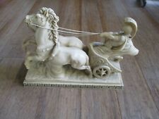 A. Santini Roman Gladiator Horse Chariot Sculpture Statue Italy Large 14.5"  for sale  Shipping to Canada