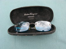 Gafas de sol Salvatore Ferragamo marco brillante lentes azules polarizadas como están con estuche, usado segunda mano  Embacar hacia Mexico
