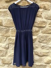 Navy beaded chiffon for sale  ILMINSTER