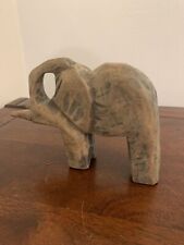 Used, Vintage Lucky Wooden Hand Carved Elephant Statue Figurine Sculpture Tusks for sale  Shipping to Canada