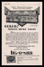1929 Ligonier Indiana Refrigerator Porcelain Meat Display Cases Vintage Print Ad, used for sale  Shipping to South Africa