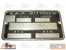 PLAQUE d'identification vierge NEUVE pour Citroen 2cv - 000710 - comprar usado  Enviando para Brazil