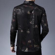 Camisa De Seda Elegante Para Hombres Ropa De Vestir Con Estampado De Dragón Lujo comprar usado  Enviando para Brazil