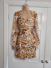 Yellow Floral Lined Occasion Dress Size 14 By Nasty Gal for sale  Shipping to South Africa