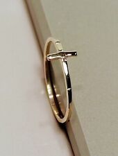 Anillo cruzado de oro macizo de 14 K 10 K, anillo de oro religioso, joyería de cruz de oro, usado segunda mano  Embacar hacia Argentina