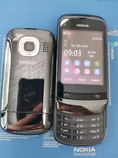 Teléfono celular Nokia C2-03 cromado negro (desbloqueado) deslizante doble SIM teléfono móvil, usado segunda mano  Embacar hacia Argentina
