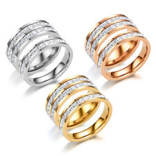 Usado, Anéis femininos de strass folheados a ouro amarelo com zircônia cúbica joias elegantes comprar usado  Enviando para Brazil