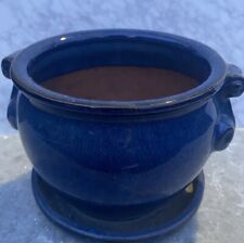 blue plant 5 glazed pot for sale  Frankfort