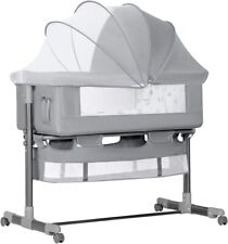 YADAQE Baby Bassinet Bedside Crib Style Sleeper - Light Grey for sale  Shipping to South Africa