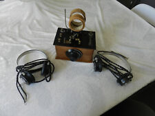 Ancien poste radio à galène avec 2 casque PIVAL d'occasion  Flers