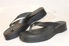Reformation NEW Model: Zayne Black Leather Platform Comfort Thong Sandals Womens for sale  Shipping to South Africa
