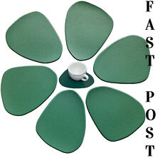 6pcs green coasters for sale  GRAYS