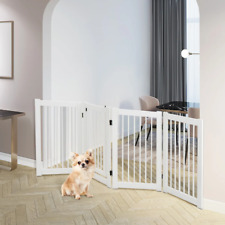 4 Panel Folding Dog Fence with Walk Through Door-  White for sale  Shipping to South Africa