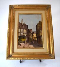 Framed Signed Oil Painting Eugene Galien Laloue 1854-1941 Village Scene Carriage, used for sale  Shipping to South Africa