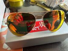 Used, RayBan RB3026, aviator sunglasses,Gold Frame/Large 62mm Orange Lens for sale  Shipping to South Africa